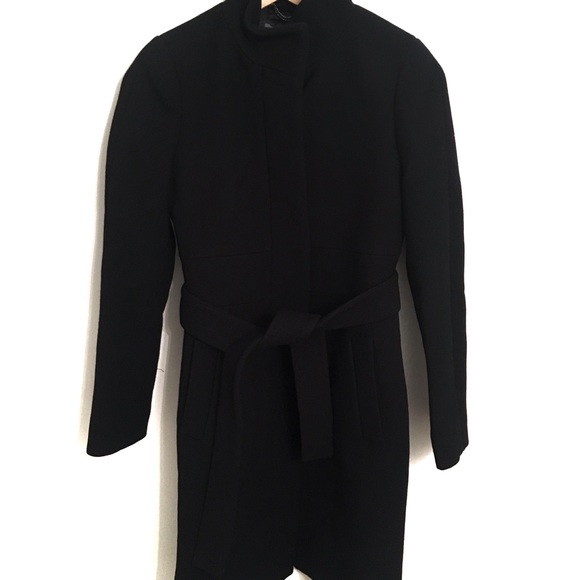 J. Crew NEW Black Double Cloth Funnel Coat Size 00 - Picture 16 of 16